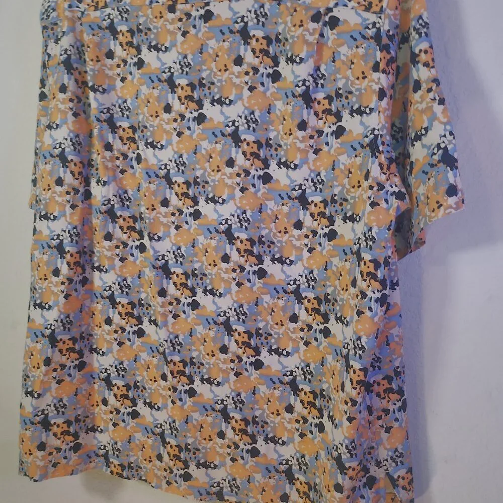 Vintage Silk Circa 1969 Multicolor Polo Vintage Beautiful Shirt 100% Silk - Picture 10 of 11